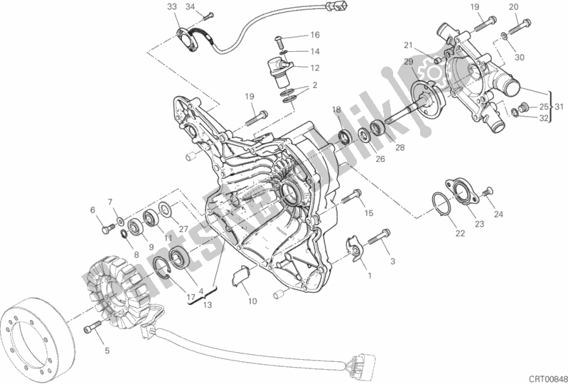 Tutte le parti per il Coperchio Del Generatore del Ducati Multistrada 1260 Touring 2020